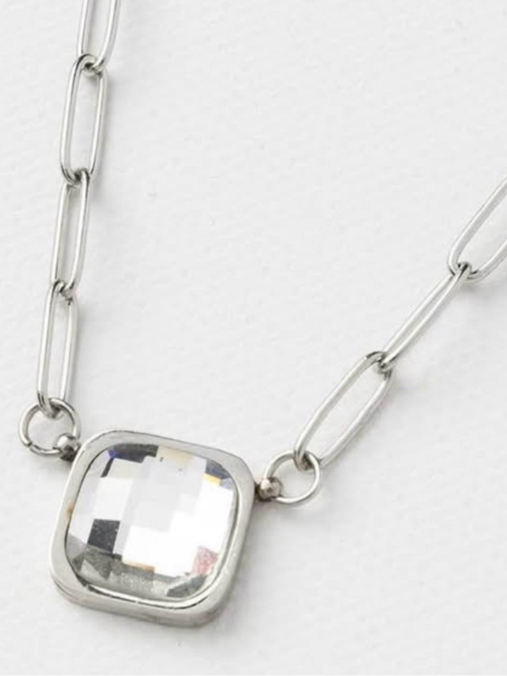 Plunder Sarah Silver Tone Crystal Pendant Necklace fashion jewelry New
